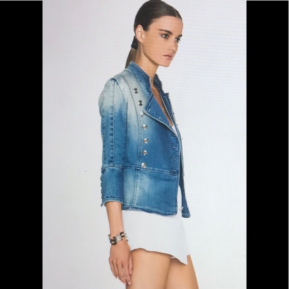 Balmain Denim Military Double Breasted Jacket Sz36 - Picture 5 of 8